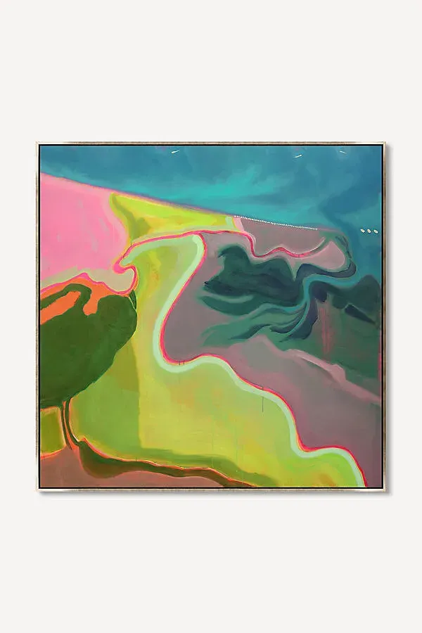 Lagoon with Neon Shoreline #1 Wall Art - Green, Acrylic product