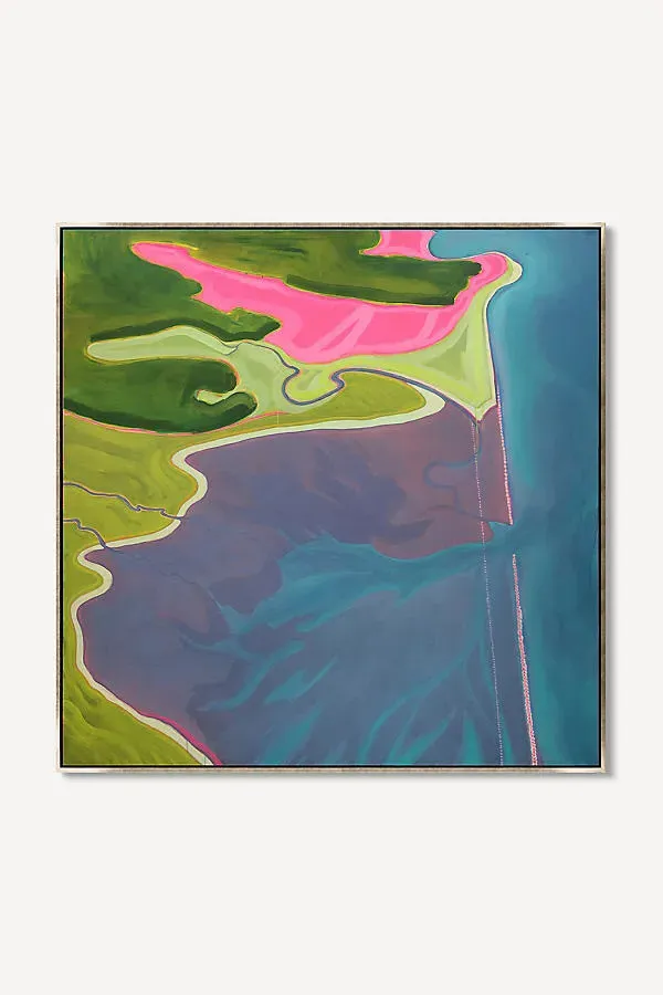 Lagoon with Neon Shoreline #2 Wall Art - Pink, Acrylic product