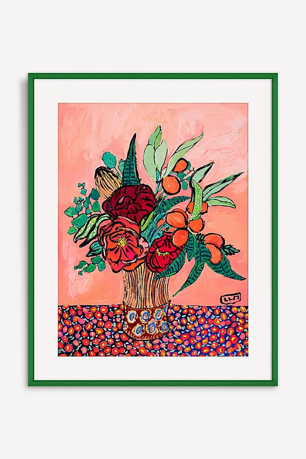 Lara Lee Meintjes Banksia Orange Peony Citrus Bouquet Wall Art product
