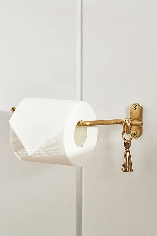 Lark Tassel Toilet Paper Holder - Gold, Brass by Anthropologie