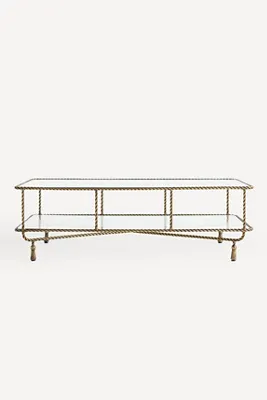 Lark Tiered Glass Coffee Table - Gold, Brass by Anthropologie, alternate view
