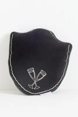 Laurie Embroidered Novelty Pillow - Black, Cotton Velvet product