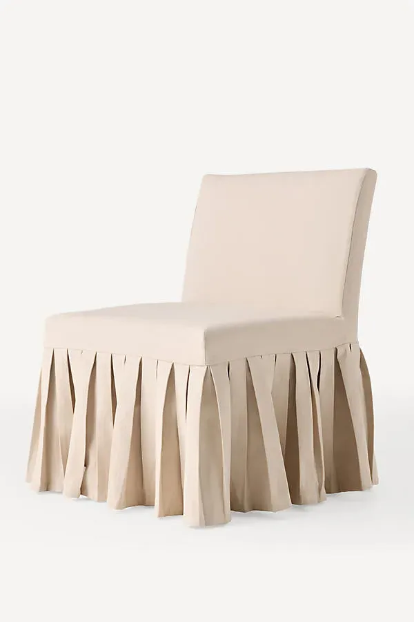 Layla Banquette Chair Ruffle Slipcover - Beige, Cotton product