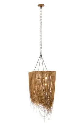 Layla Linear Cascaded Chain Chandelier - Brass by Anthropologie, image 2