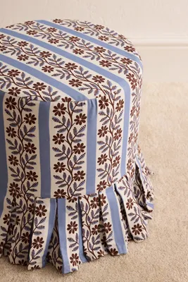 Layla Printed Ruffle Ottoman - Polyester alternate view