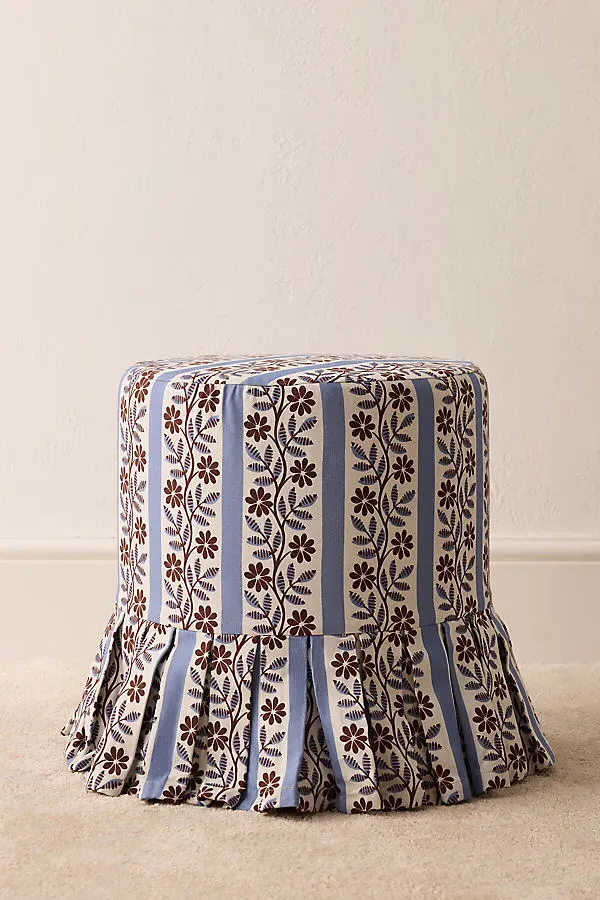 Layla Printed Ruffle Ottoman - Polyester product