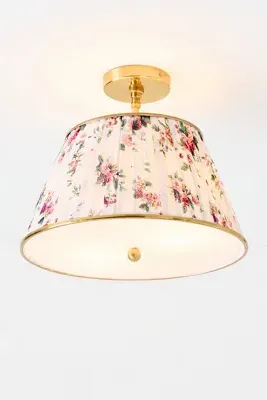 Lee Brass 16" Ruched Printed Semi-Flush Mount Light - Acrylic product