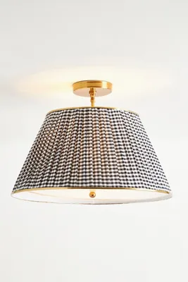 Lee Brass Semi-Flush Mount Pendant Ceiling Light - Black, Cotton product