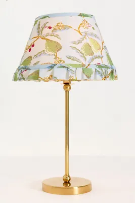 Lee Ruffle Printed Shade Table Lamp - Blue, Cotton alternate view