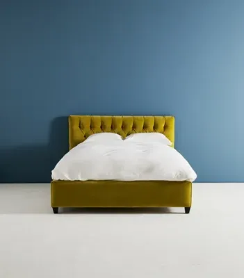 Lena Upholstered Bed Frame with Diamond-Tufted Headboard product