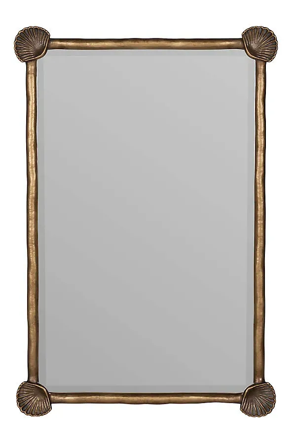 Leonie Nautical Rectangle Wall Mirror - Gold, Brass by Anthropologie