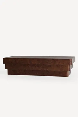 Leonne Rectangle Coffee Table - Brown, Burl Wood by Anthropologie, alternate view