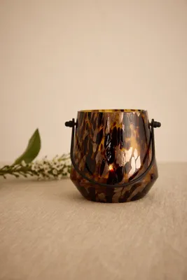 Leopard Glass Tealight Holder - Brown product
