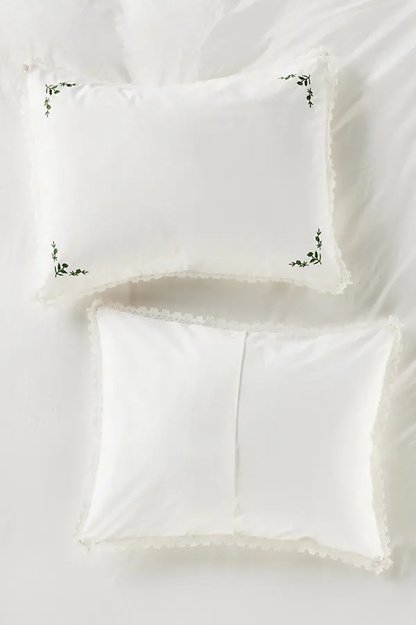 Leslie Floral Embroidered Lace Duvet - Beige, Cotton Percale product