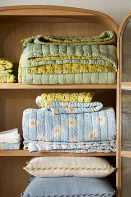 Lilla Quilted Bedspread - Blue, Cotton product