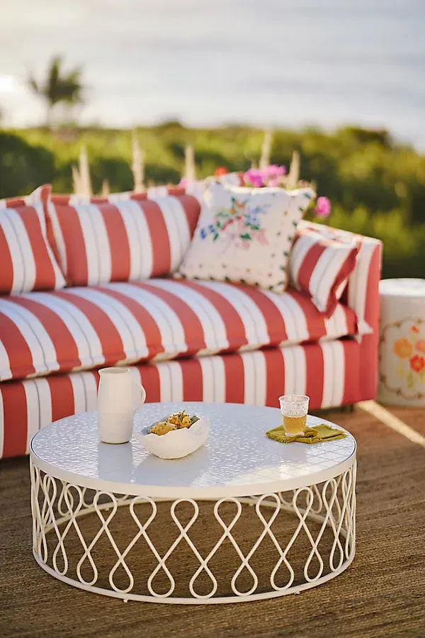 Lille Indoor/Outdoor Coffee Table - White, Concrete product
