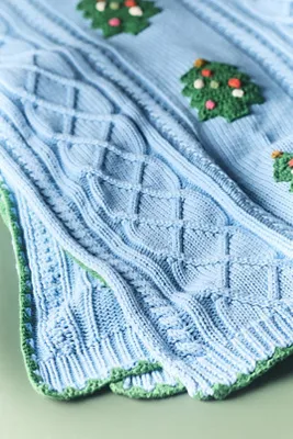 Lillian Knit Icon Throw Blanket - Blue, Cotton alternate view