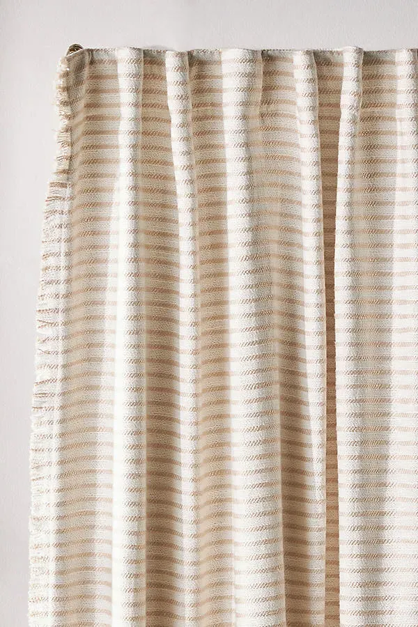 Linen Blend Woven Blackout Curtain - Beige, Polyester/Linen by Anthropologie, image 2