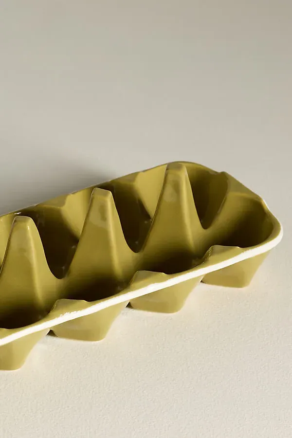 Linnea Egg Crate - Green, Stoneware by Anthropologie, alternate view
