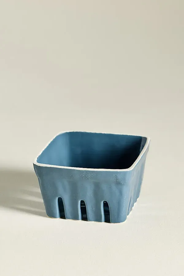 Linnea Small Berry Basket - Blue, Stoneware by Anthropologie
