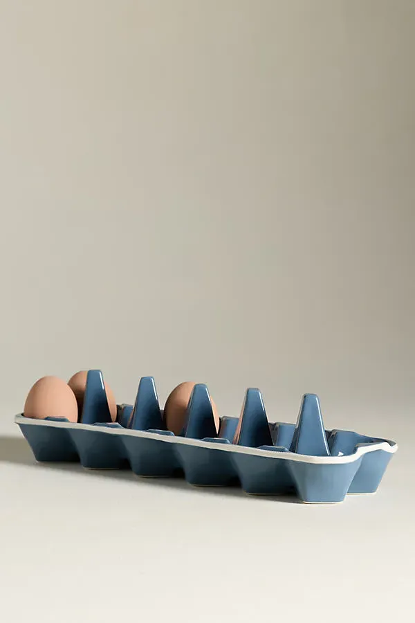 Linnea Stoneware Egg Crate - Blue by Anthropologie