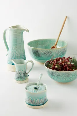 Lise Stoneware Serving Bowl - Blue by Anthropologie, alternate view
