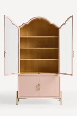 Livia 78" Glass & Wood Storage Hutch - Purple alternate view