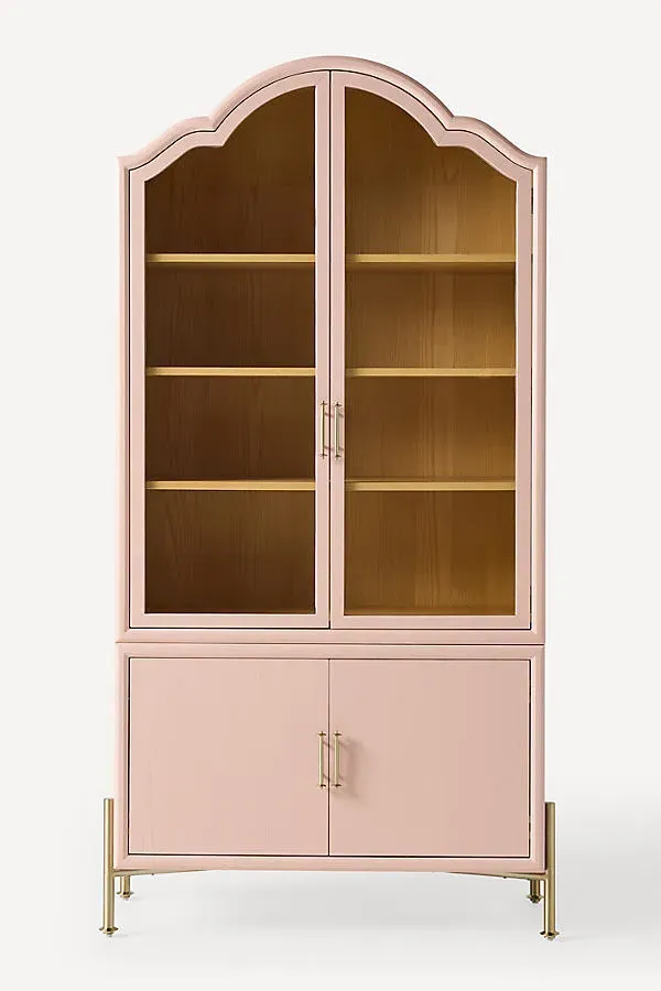 Livia 78" Glass & Wood Storage Hutch - Purple product