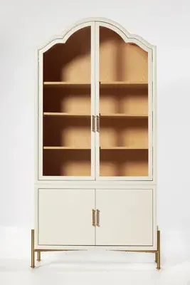 Livia 78" Glass & Wood Storage Hutch - White product