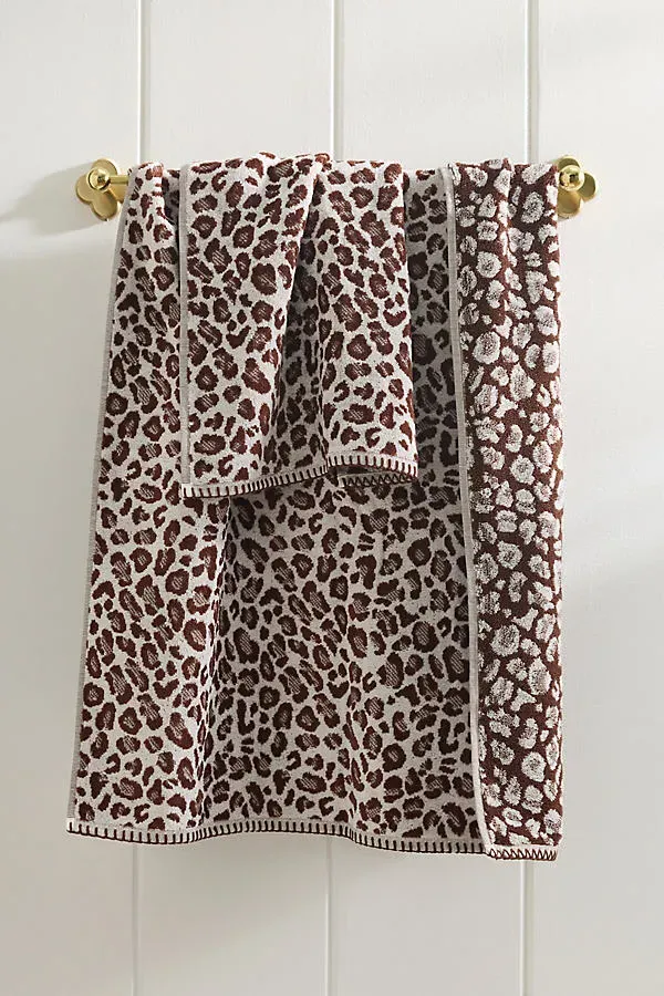 Lola Leopard Towel Collection - Brown, Cotton by Anthropologie, image 2