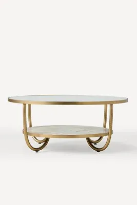 Loring Marble Coffee Table - Brass, Marble alternate view