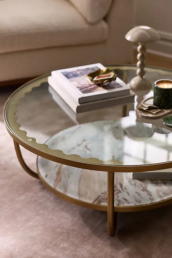 Loring Marble Coffee Table - Brass, Marble product