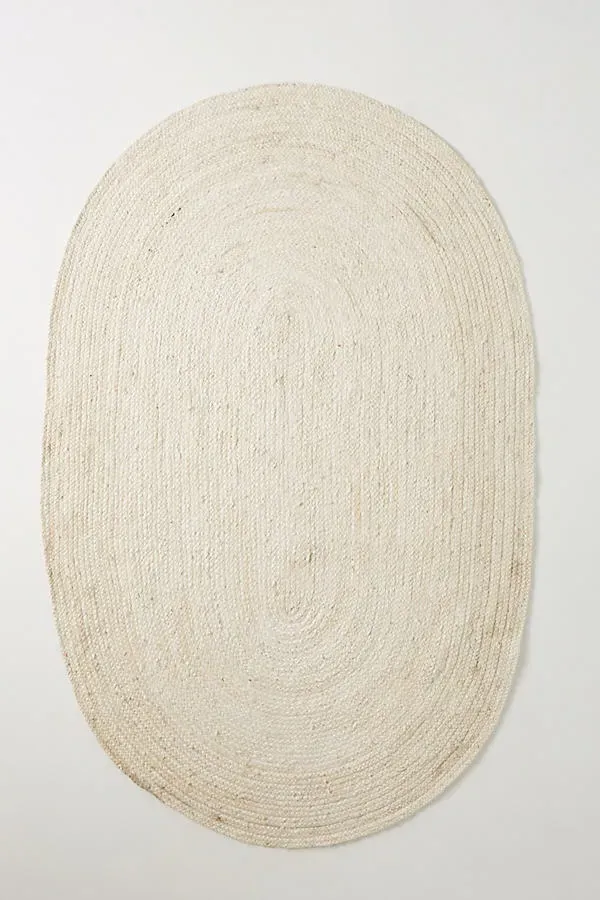 Lorne Oval Rug - Ivory, Jute by Anthropologie