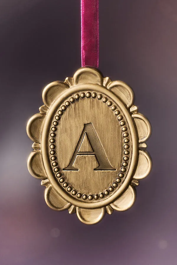 Louisa Monogram Ornament - Gold, Resin by Anthropologie, image 2