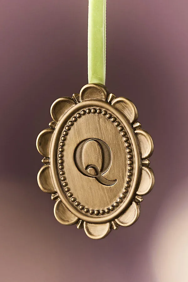 Louisa Monogram Ornament - Gold, Resin by Anthropologie