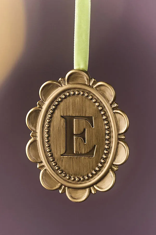 Louisa Monogram Ornament - Gold, Resin by Anthropologie
