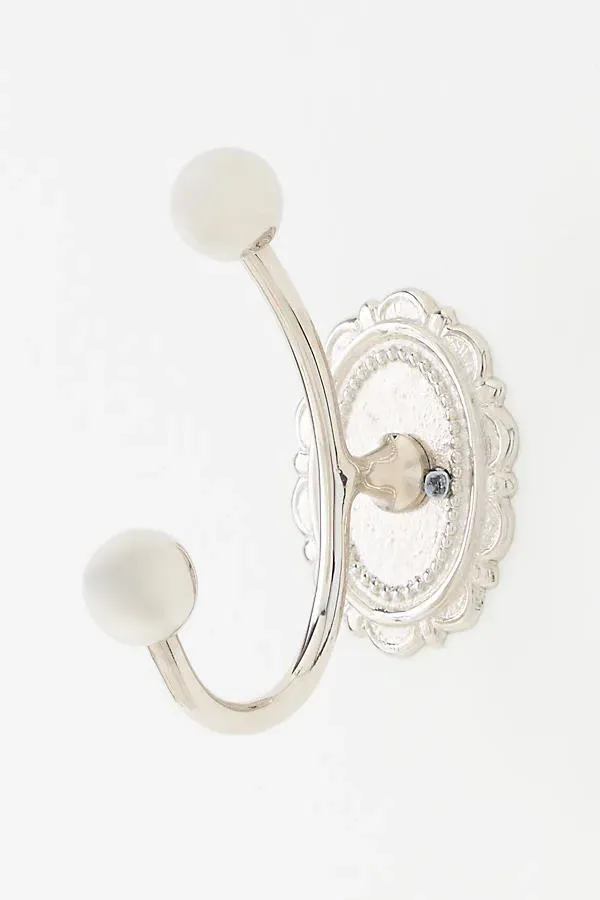 Louisa Scalloped Bath Hook - Silver, Brass by Anthropologie