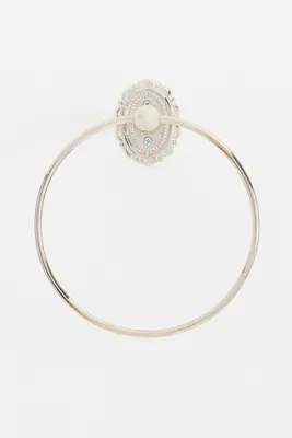 Louisa Scalloped Towel Ring - Silver, Brass by Anthropologie, alternate view
