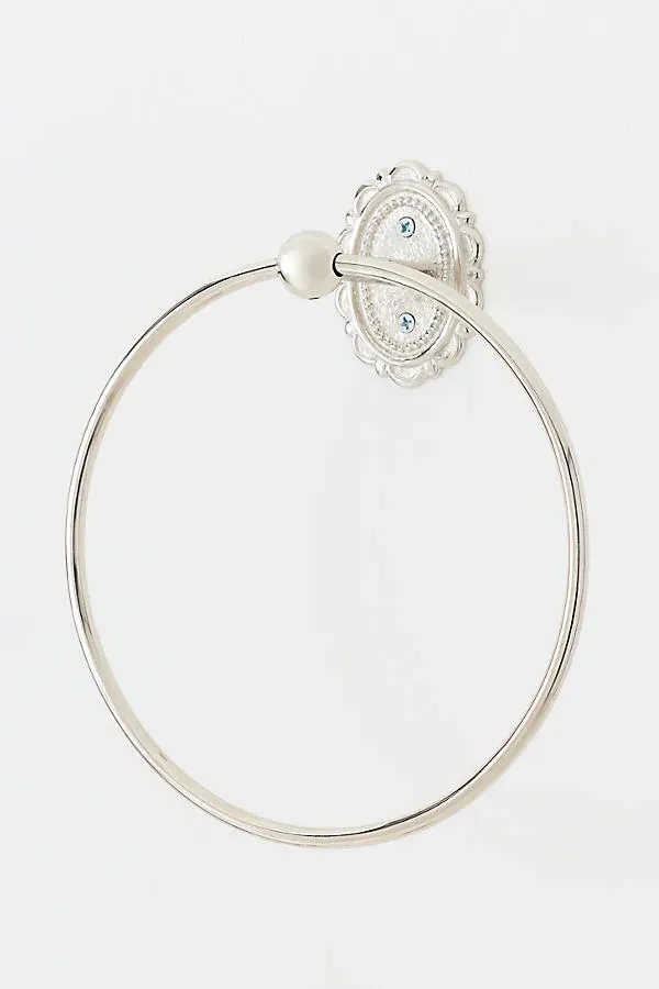 Louisa Scalloped Towel Ring - Silver, Brass by Anthropologie