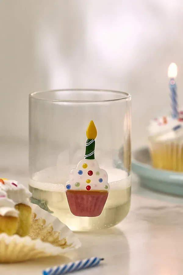 Love Notes Cupcake Icon Juice Glass - Handblown by Anthropologie