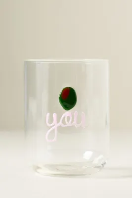 Love Notes Icon Juice Glass - Brown, Borosilicate Glass by Anthropologie, alternate view
