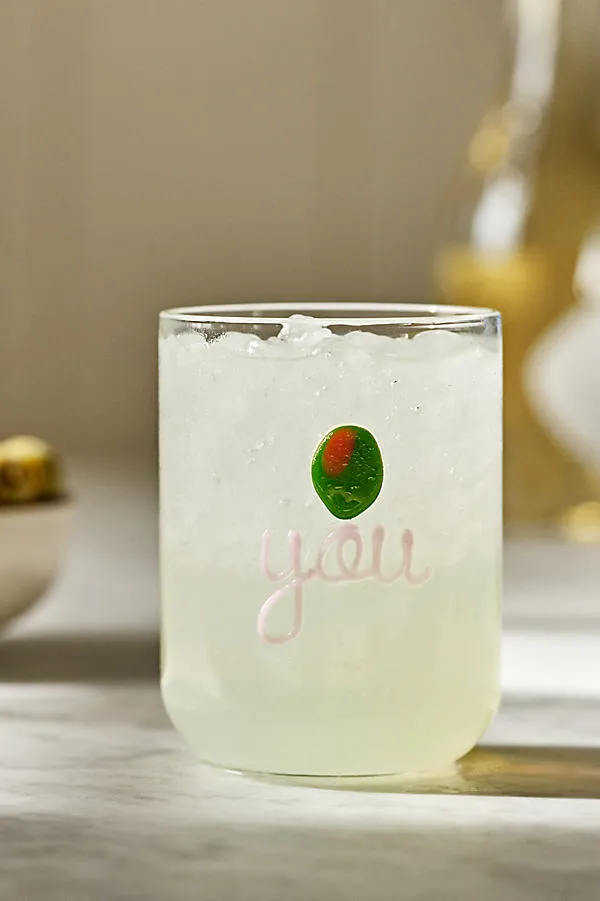 Love Notes Icon Juice Glass - Brown, Borosilicate Glass by Anthropologie