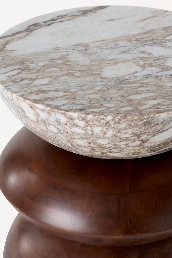 Lucas Marble Side Table - Beige product