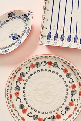 Lucerne Handpainted Pie Dish by Anthropologie, image 2
