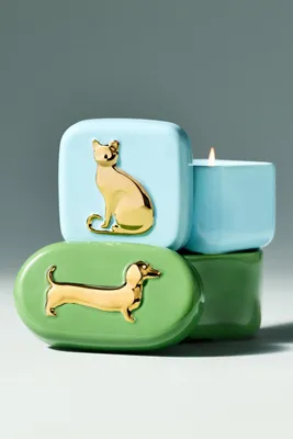 Lucie Dachshund Gourmand Pistachio Ceramic Candle - Green product