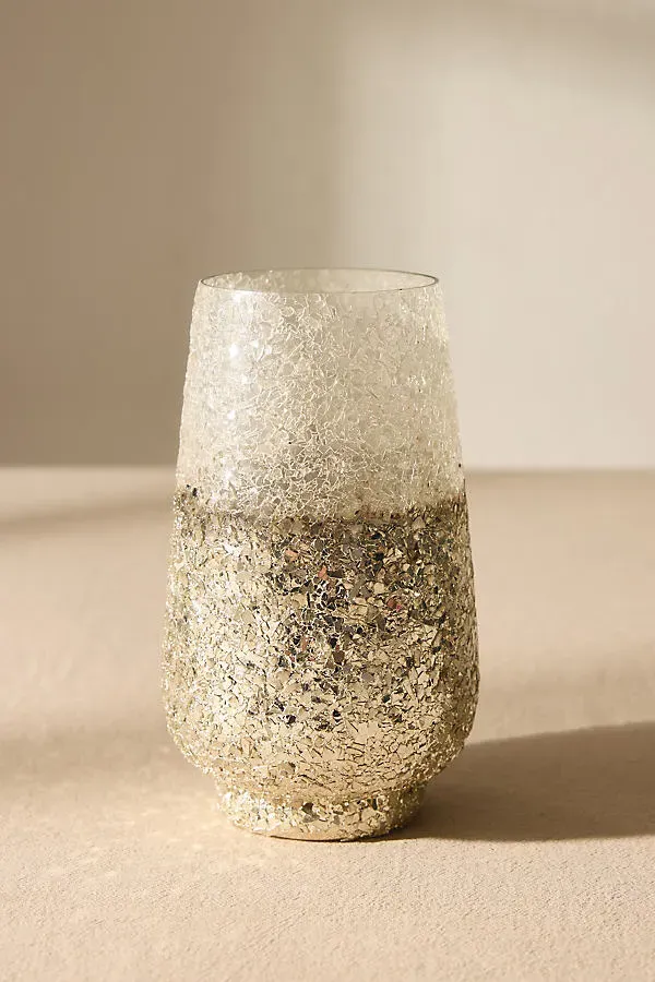 Lucina Glass Tealight Holder - Silver by Anthropologie