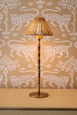 Ludlow Babbington Tall Rechargeable Table Lamp - Beige, Wicker by Anthropologie, image 2