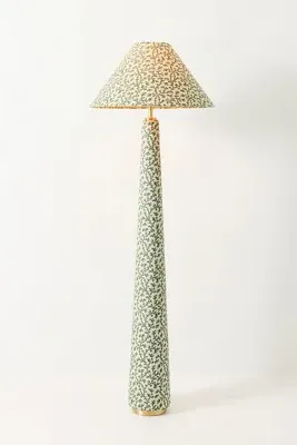 Lulu Judarn Empire Floor Lamp - Green, Cotton/Linen product