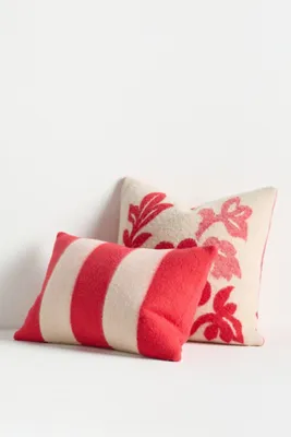 Lumi Wool Blend Throw Cushion - Red, Cotton/Wool alternate view