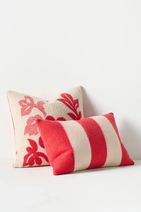 Lumi Wool Floral Pillow - Cotton, Wool by Anthropologie